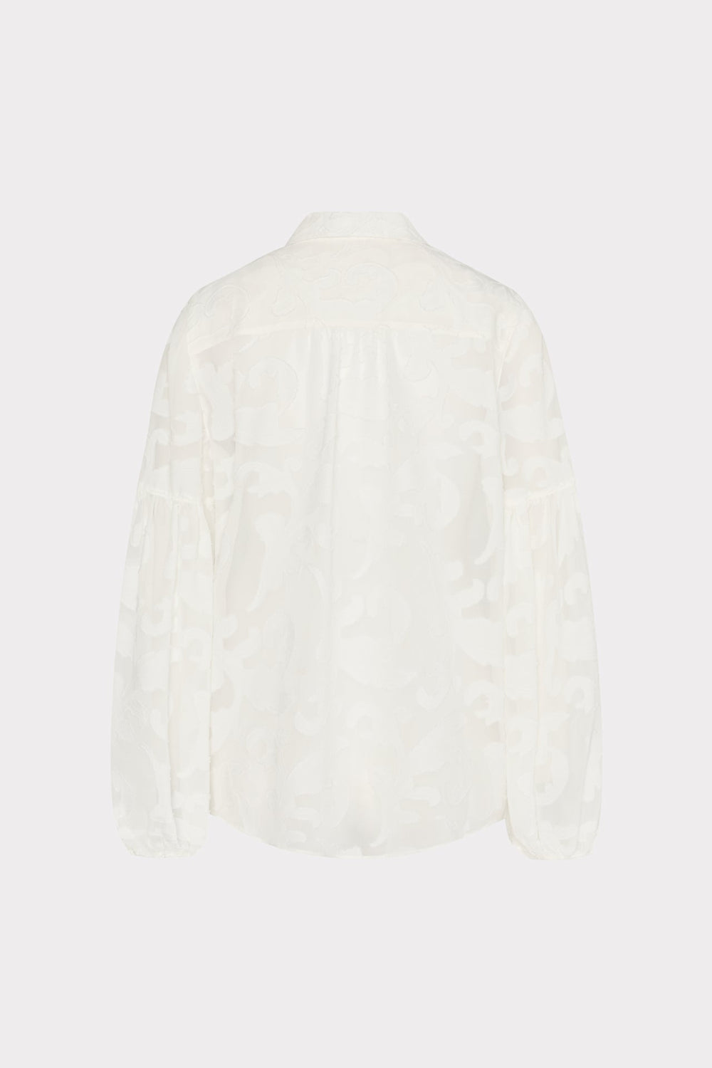 Scroll Burnout Button Up Top - White