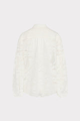 Scroll Burnout Button Up Top - White