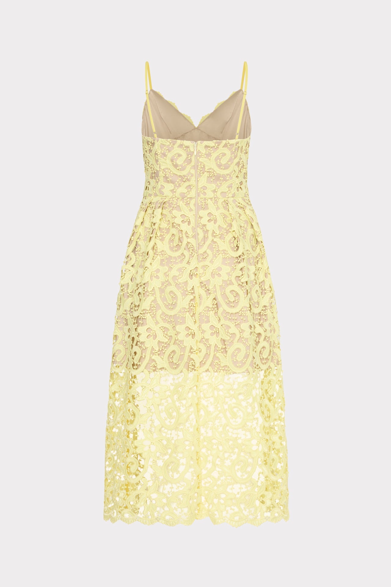 Elle Lace Midi Dress - Yellow
