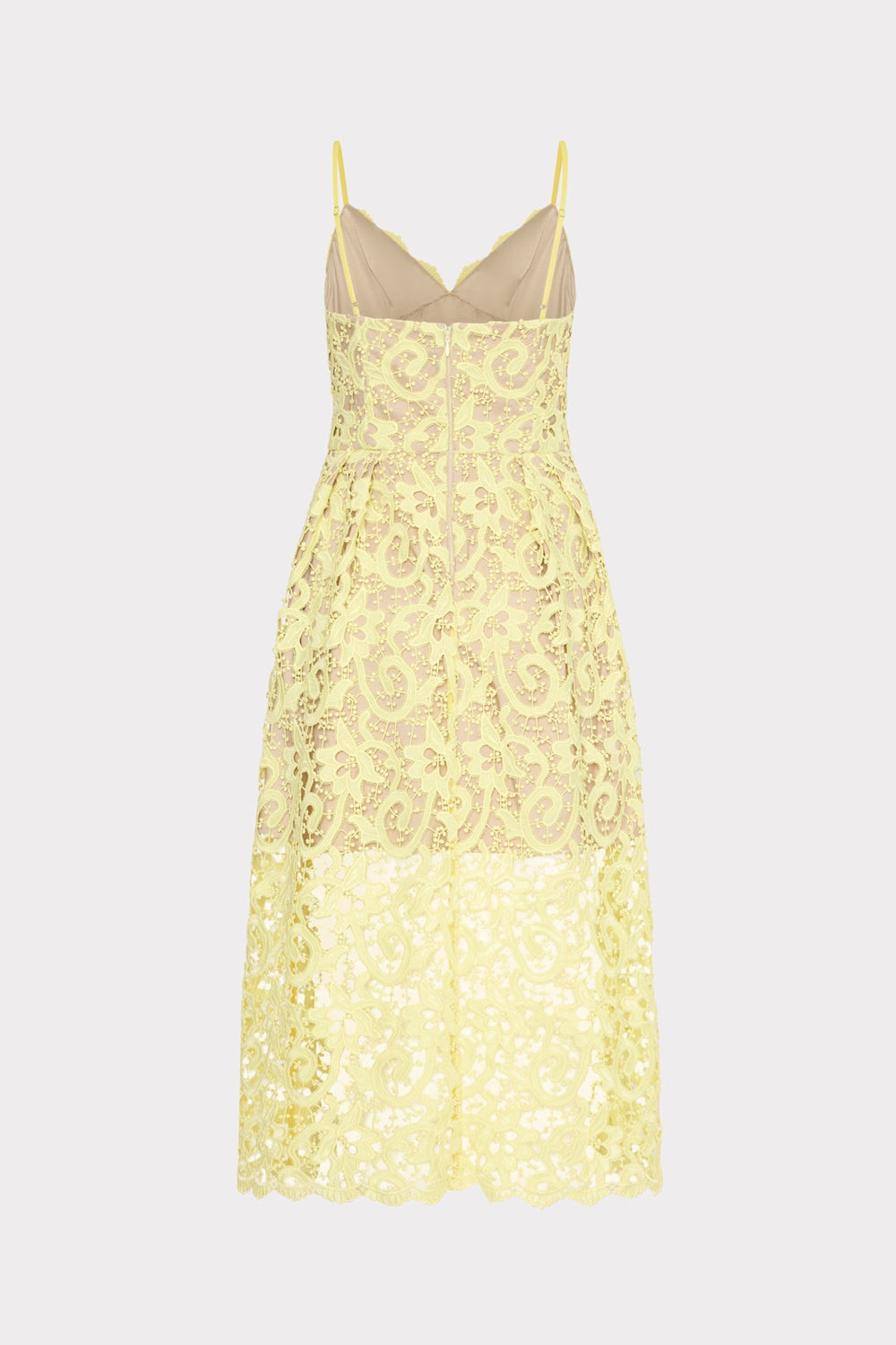 Elle Lace Midi Dress - Yellow