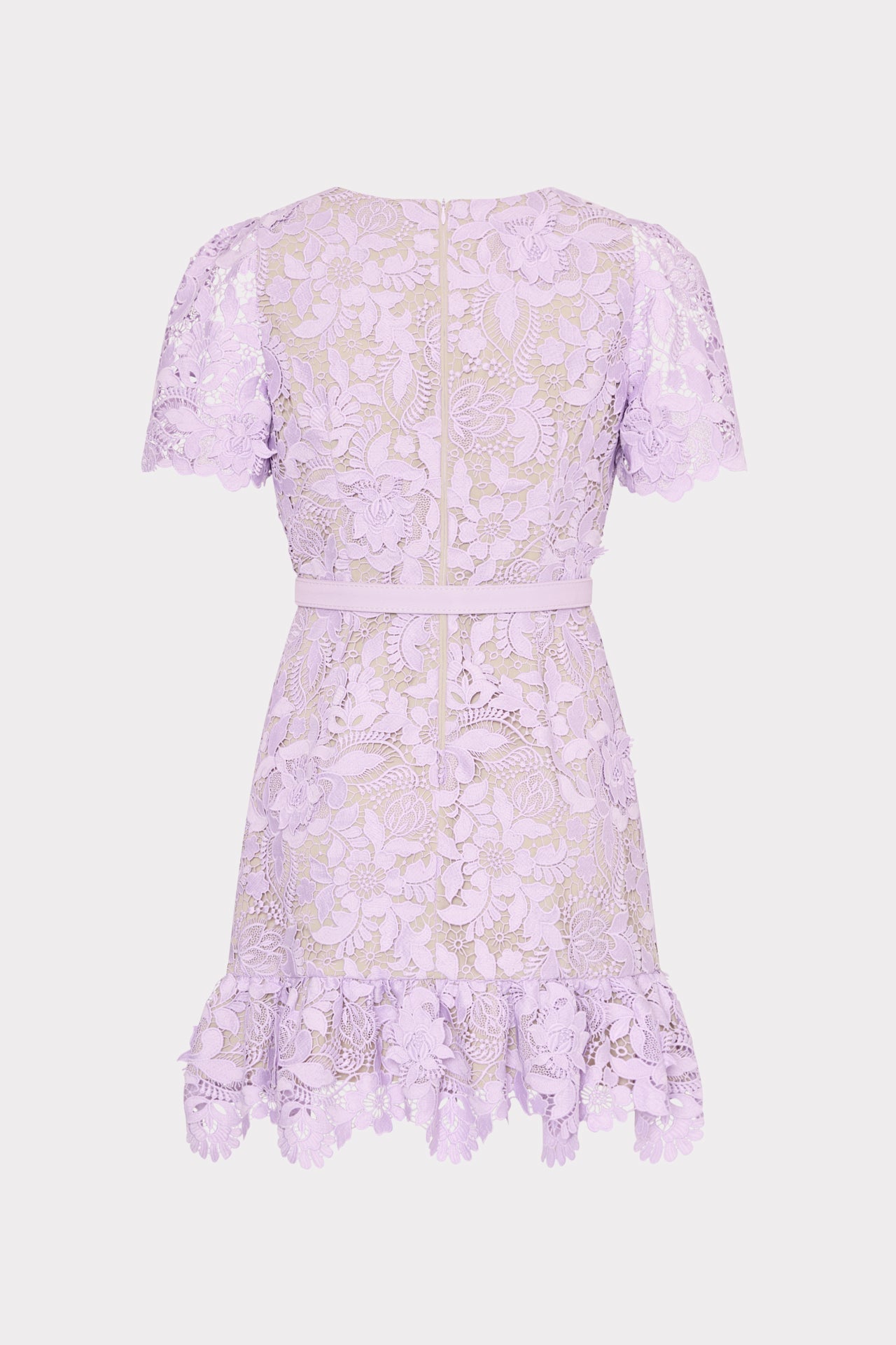 3D Garden Lace Mini Dress - Lilac