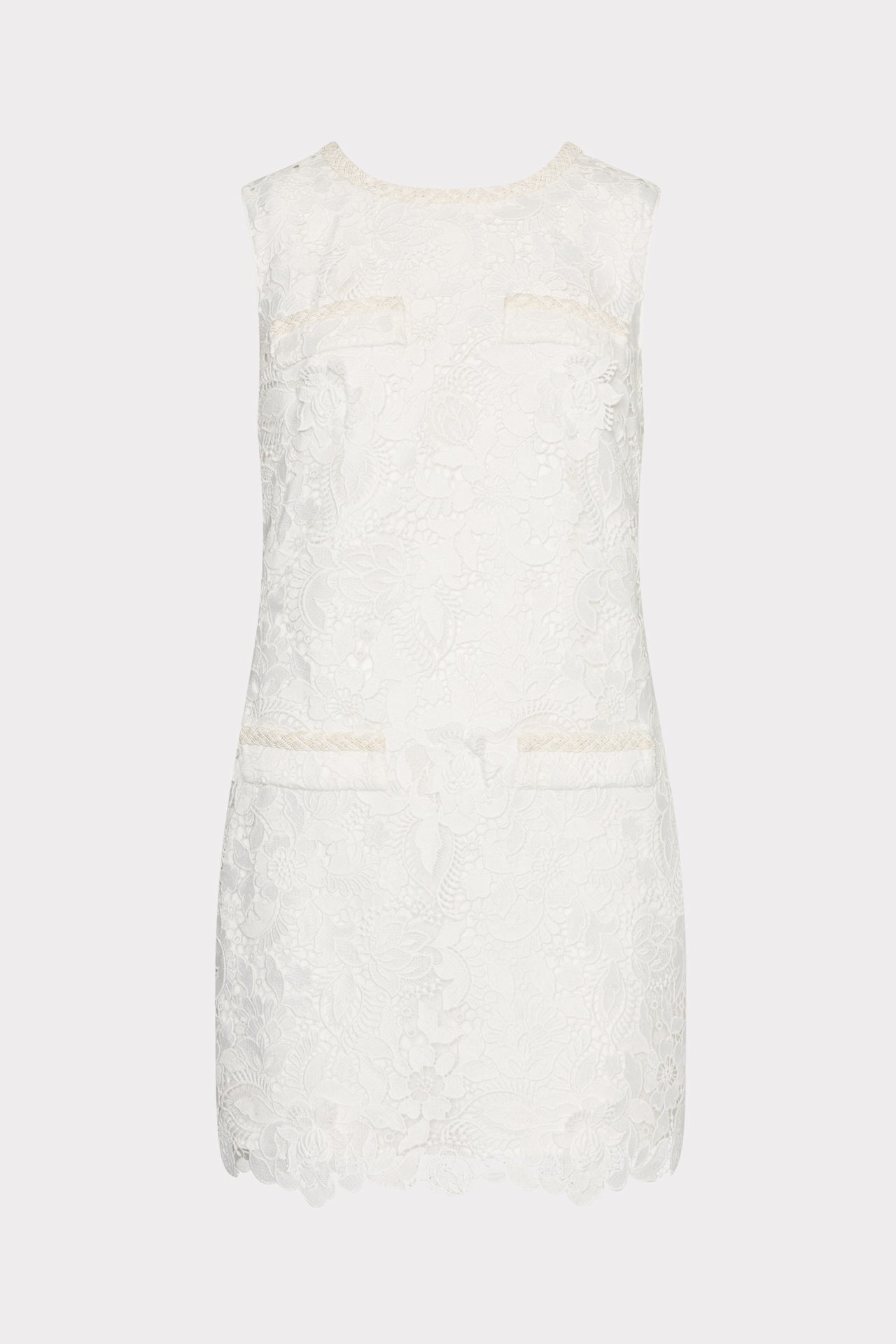 3D Garden Lace Sleeveless Mini Dress - White
