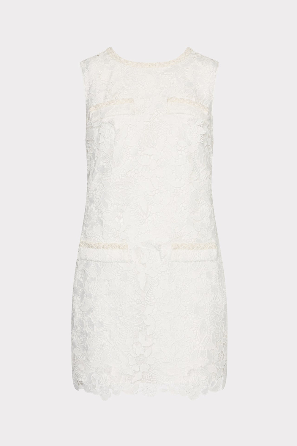 3D Garden Lace Sleeveless Mini Dress - White