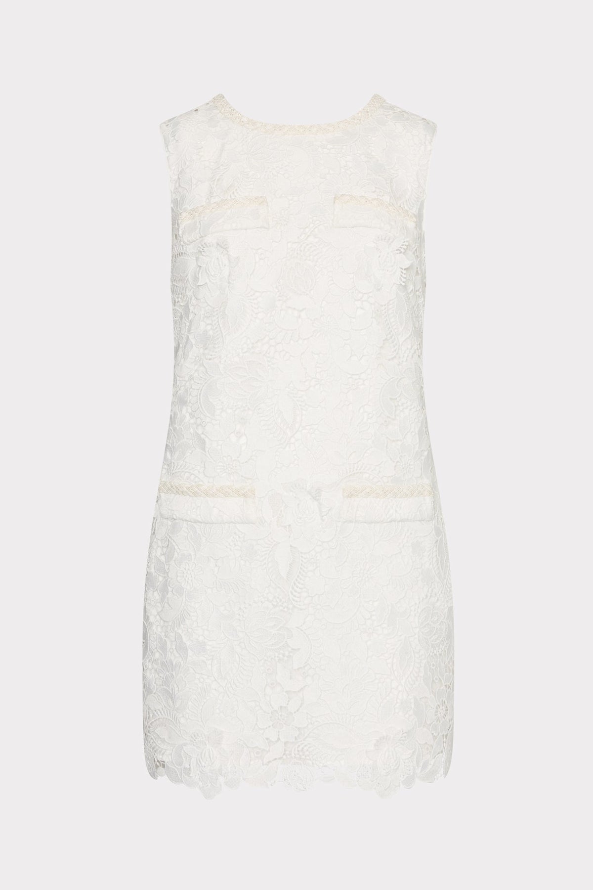 3D Garden Lace Sleeveless Mini Dress - White