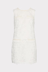 3D Garden Lace Sleeveless Mini Dress - White