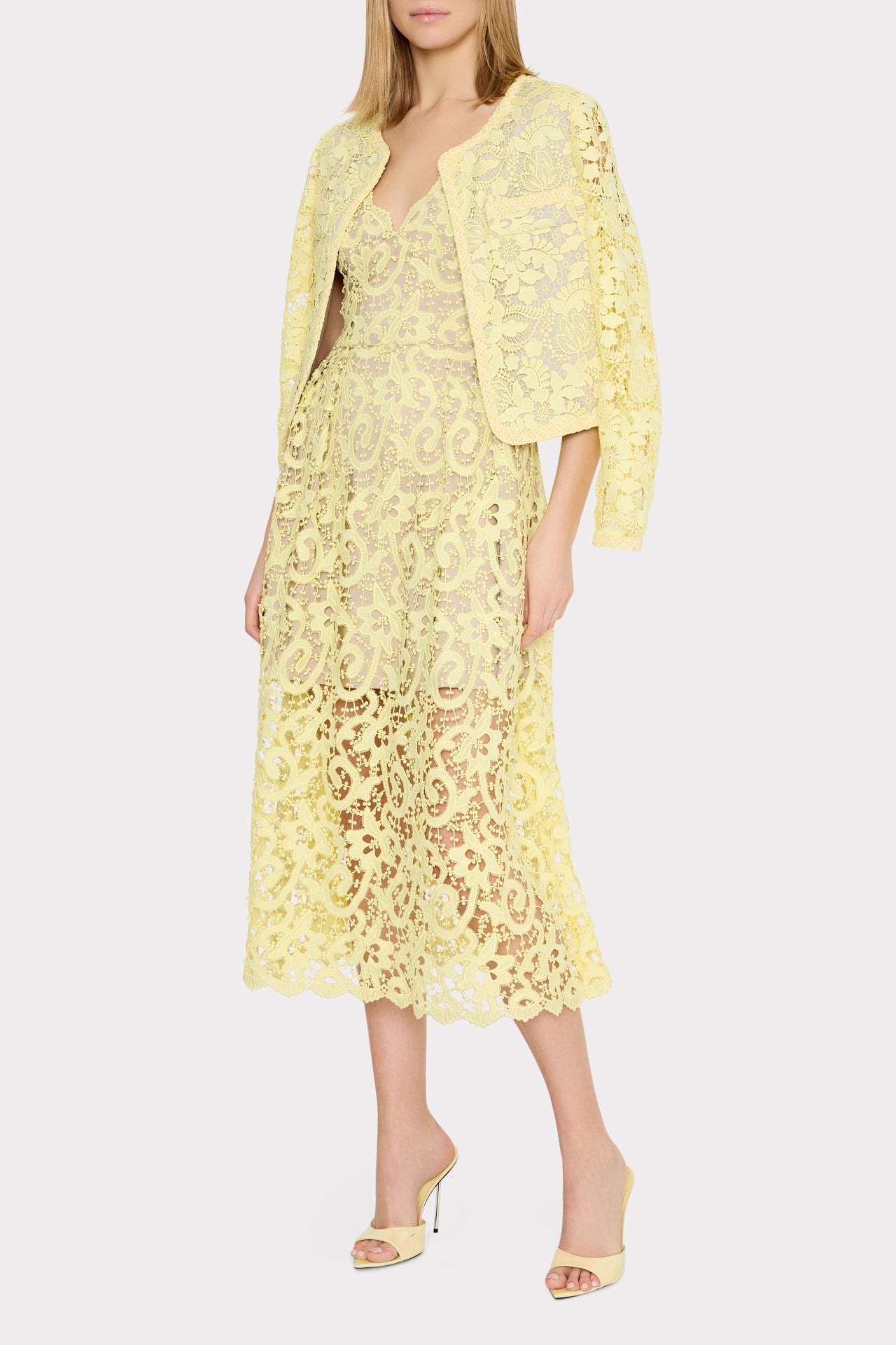 3D Garden Lace Jacket - Yellow