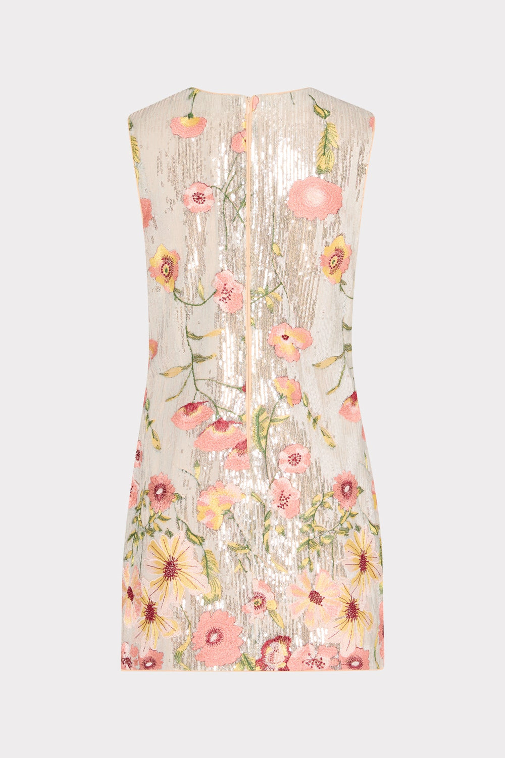 Ivette Floral Sequins Embroidery Dress - Silver Multi