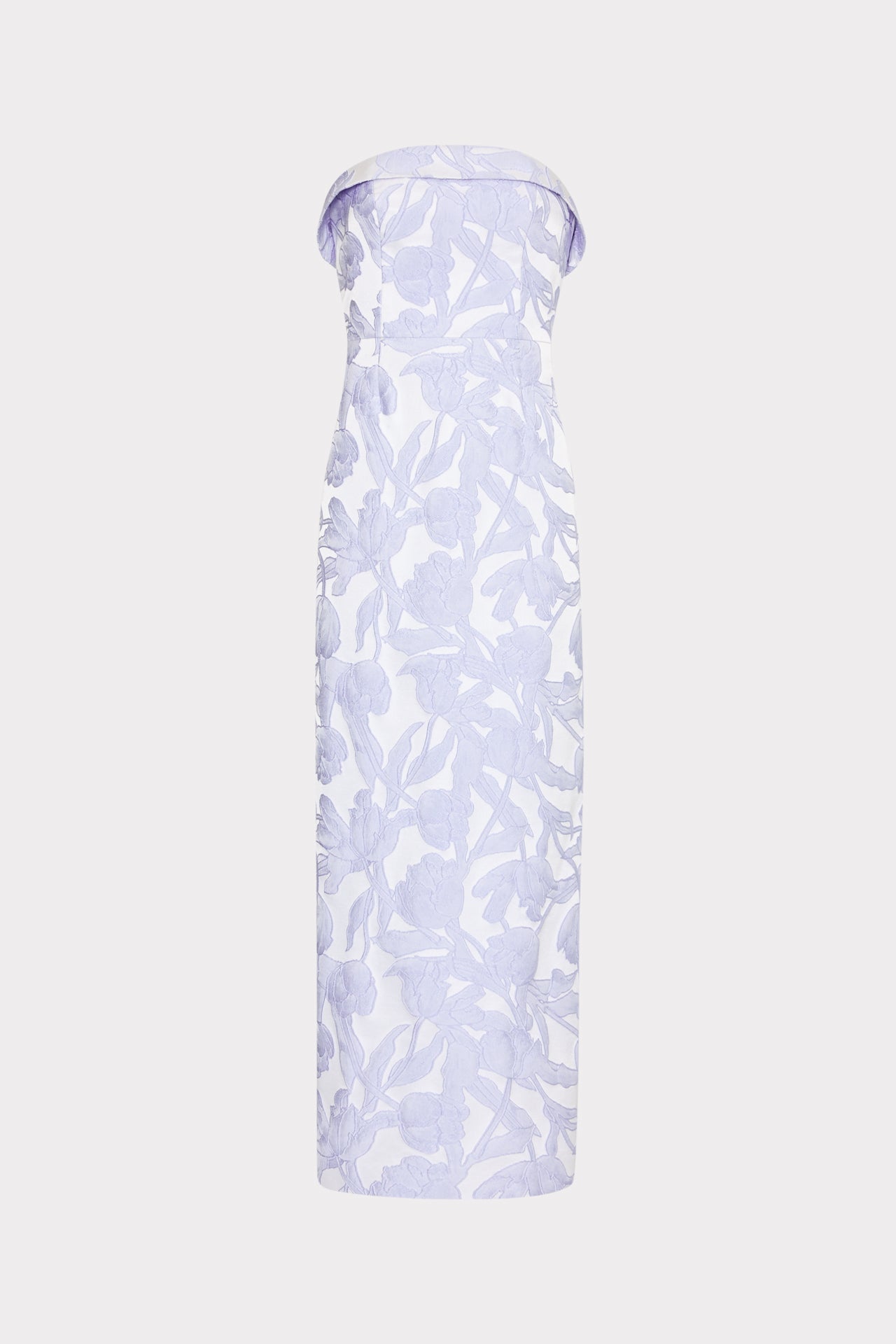 Tulip Jacquard Strapless Dress - Periwinkle/Multi
