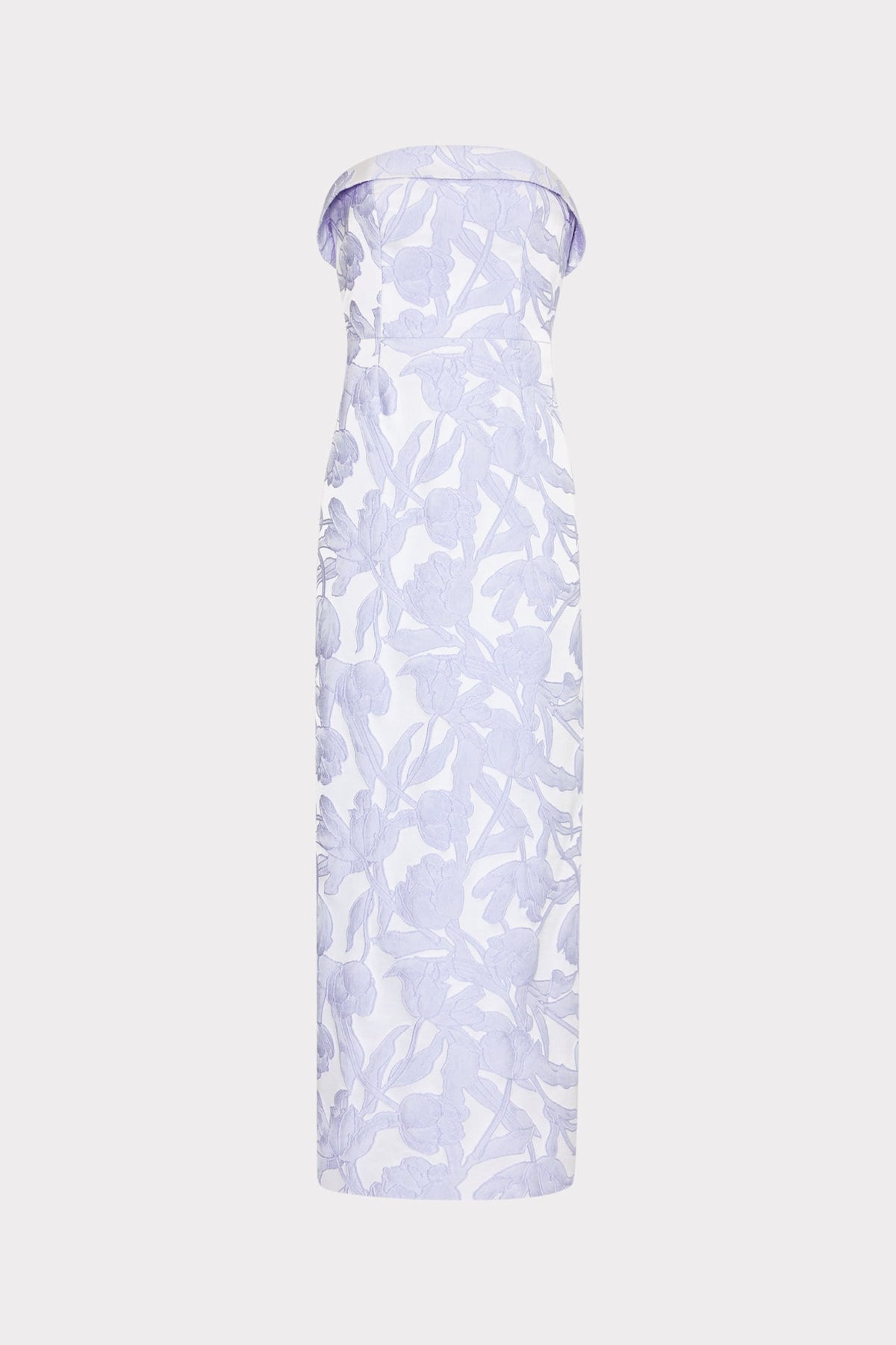 Tulip Jacquard Strapless Dress - Periwinkle/Multi