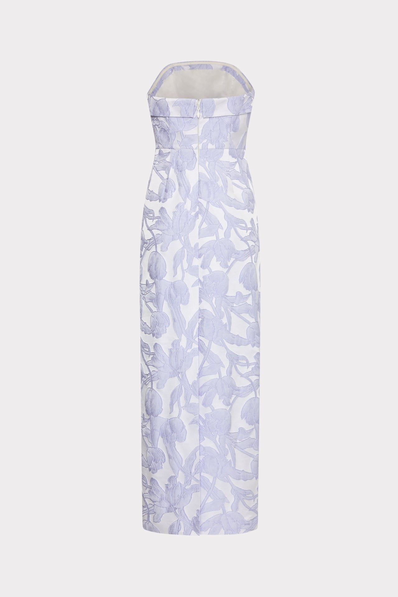 Tulip Jacquard Strapless Dress - Periwinkle/Multi