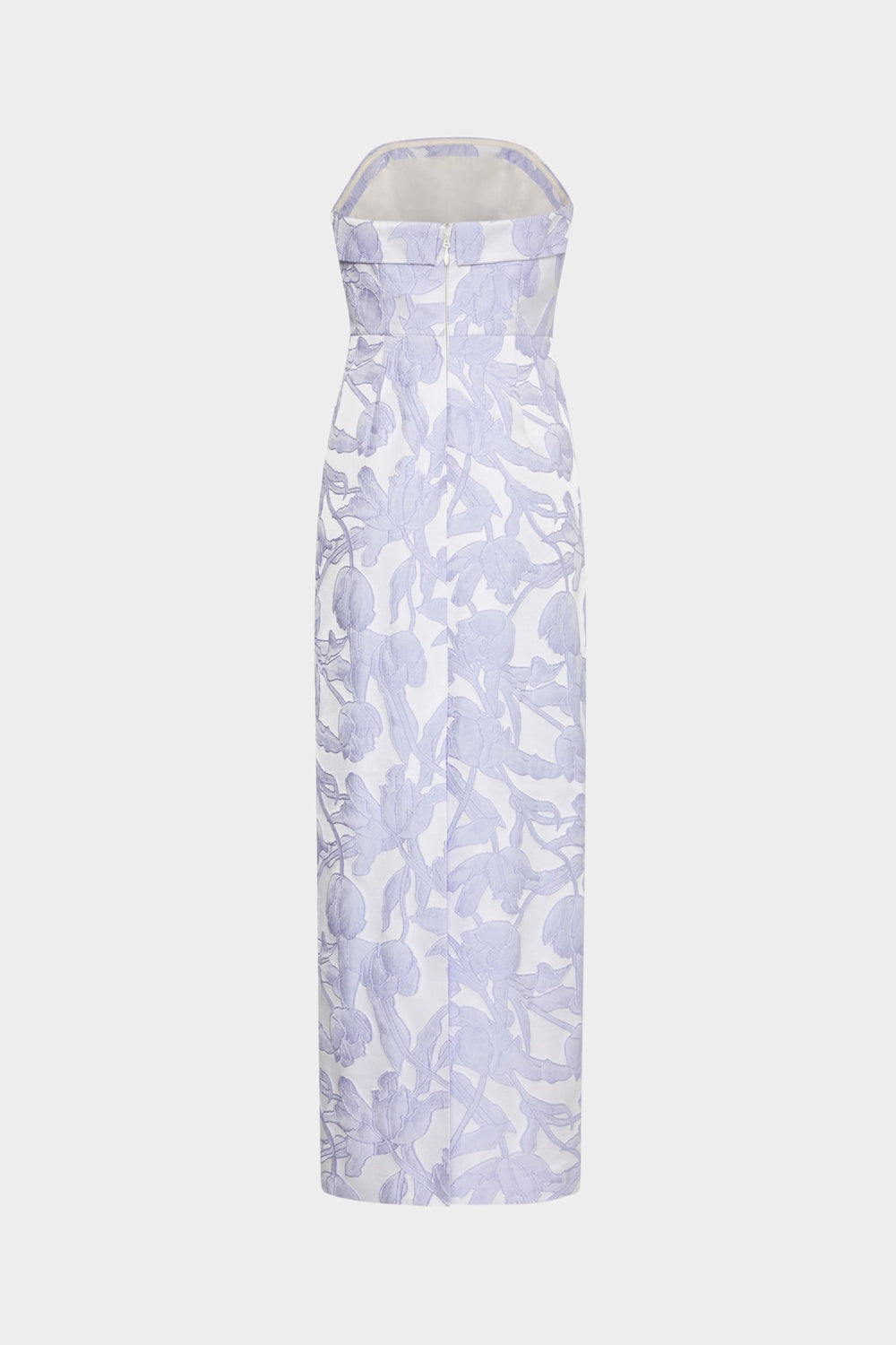 Tulip Jacquard Strapless Dress - Periwinkle/Multi