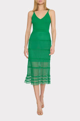 Sheer Knit Cami Dress - Green