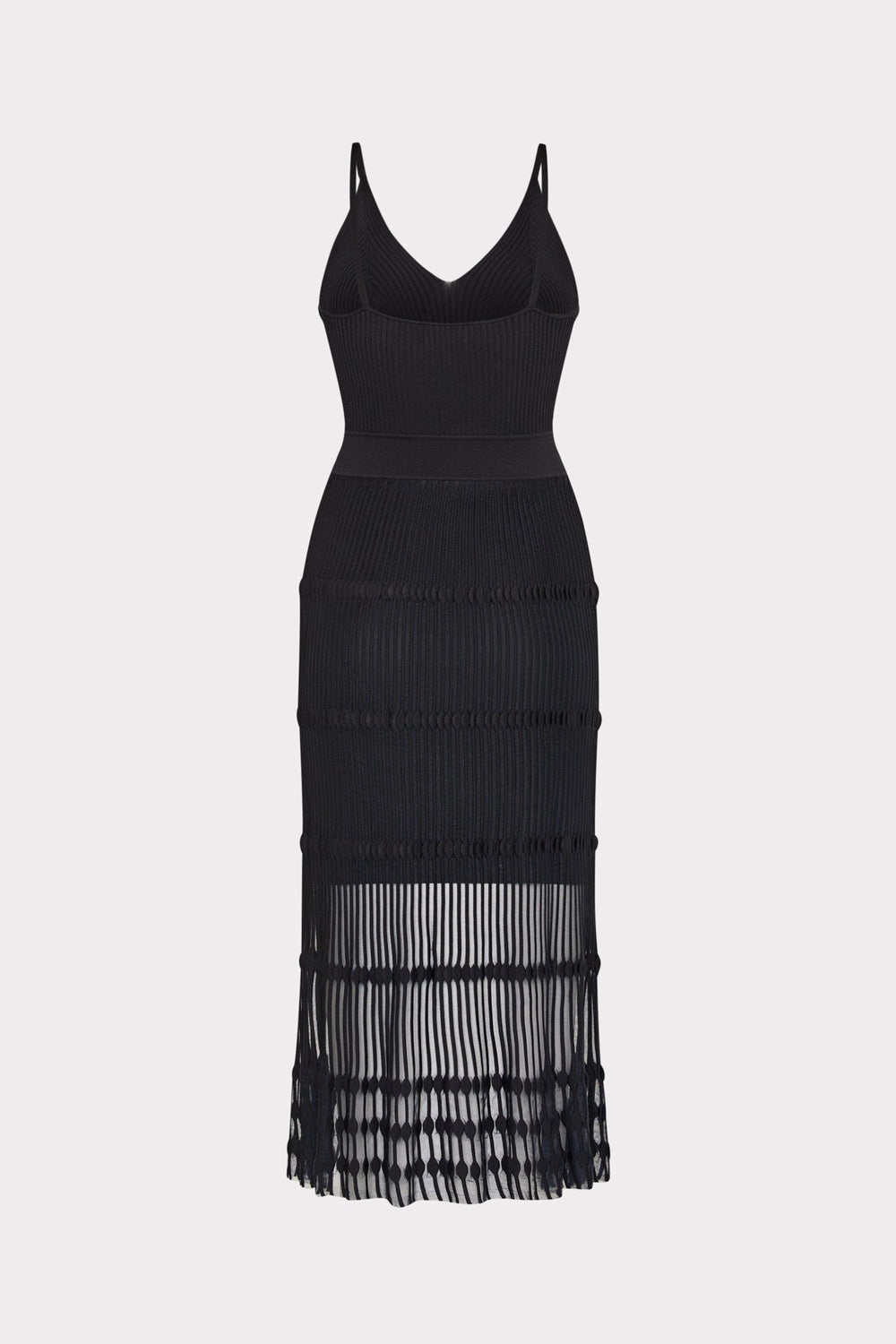 Sheer Knit Cami Dress - Black