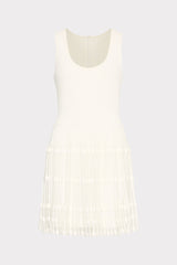 Sheer Knit Fit And Flare Mini Dress - Ecru