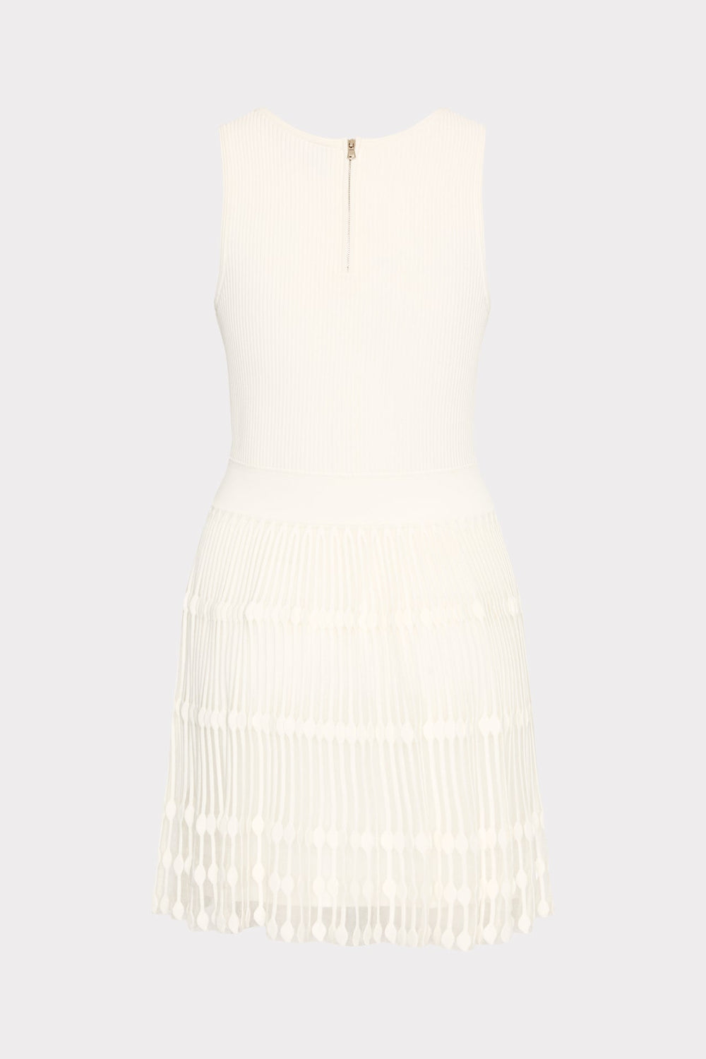 Sheer Knit Fit And Flare Mini Dress - Ecru