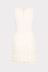 Sheer Knit Fit And Flare Mini Dress - Ecru