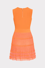 Sheer Knit Fit And Flare Mini Dress - Coral