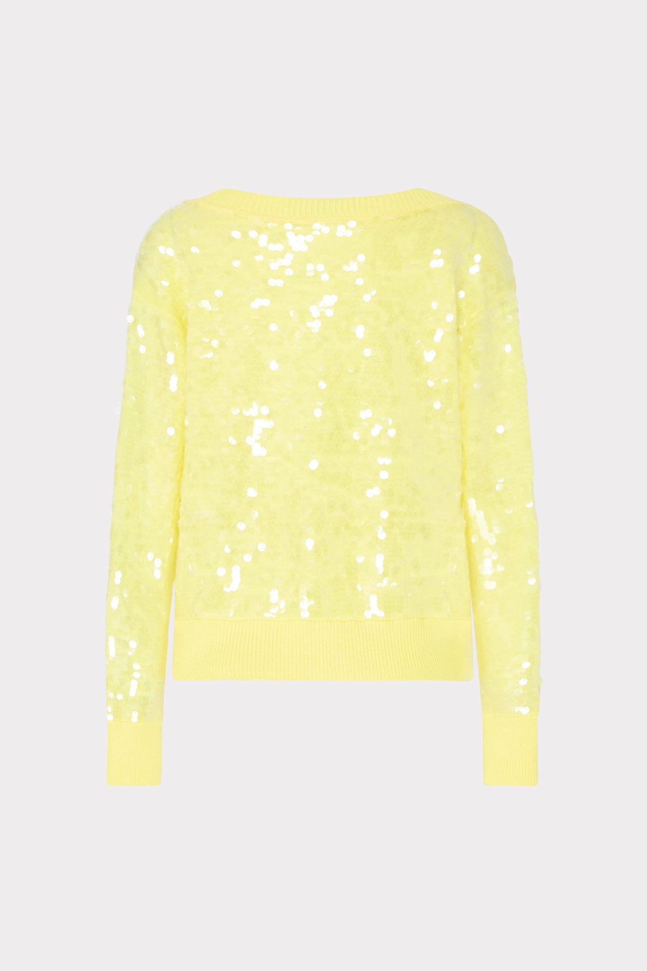 Ilaria Sequin V-Neck Sweater - Light Yellow