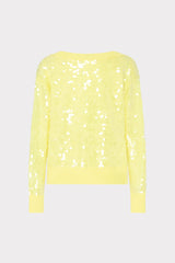 Ilaria Sequin V-Neck Sweater - Light Yellow