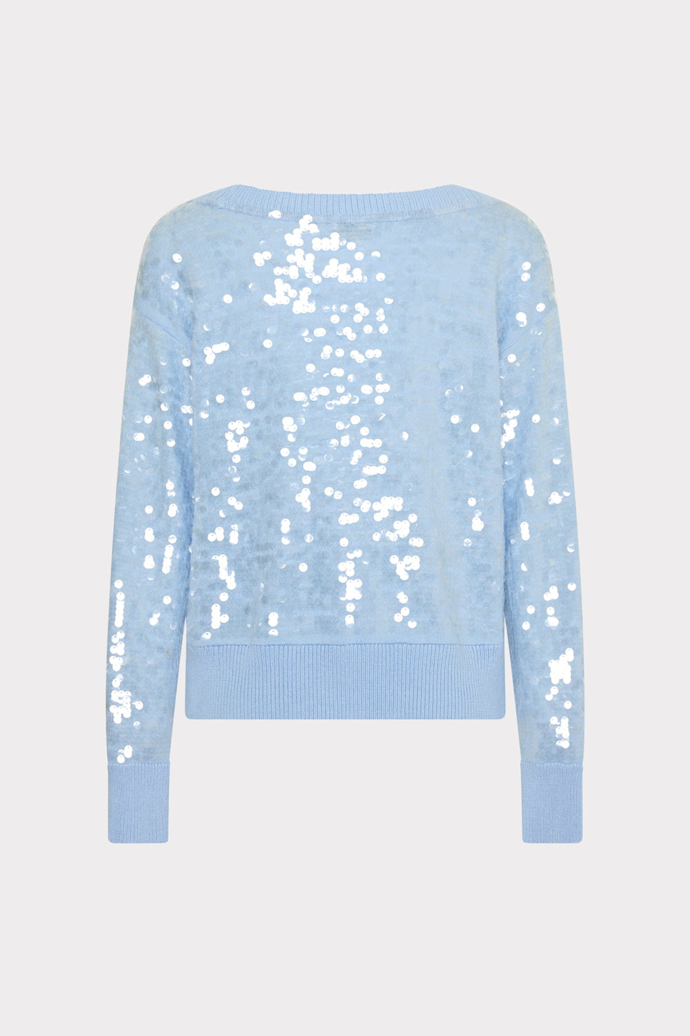 Ilaria Sequin V-Neck Sweater - Light Blue