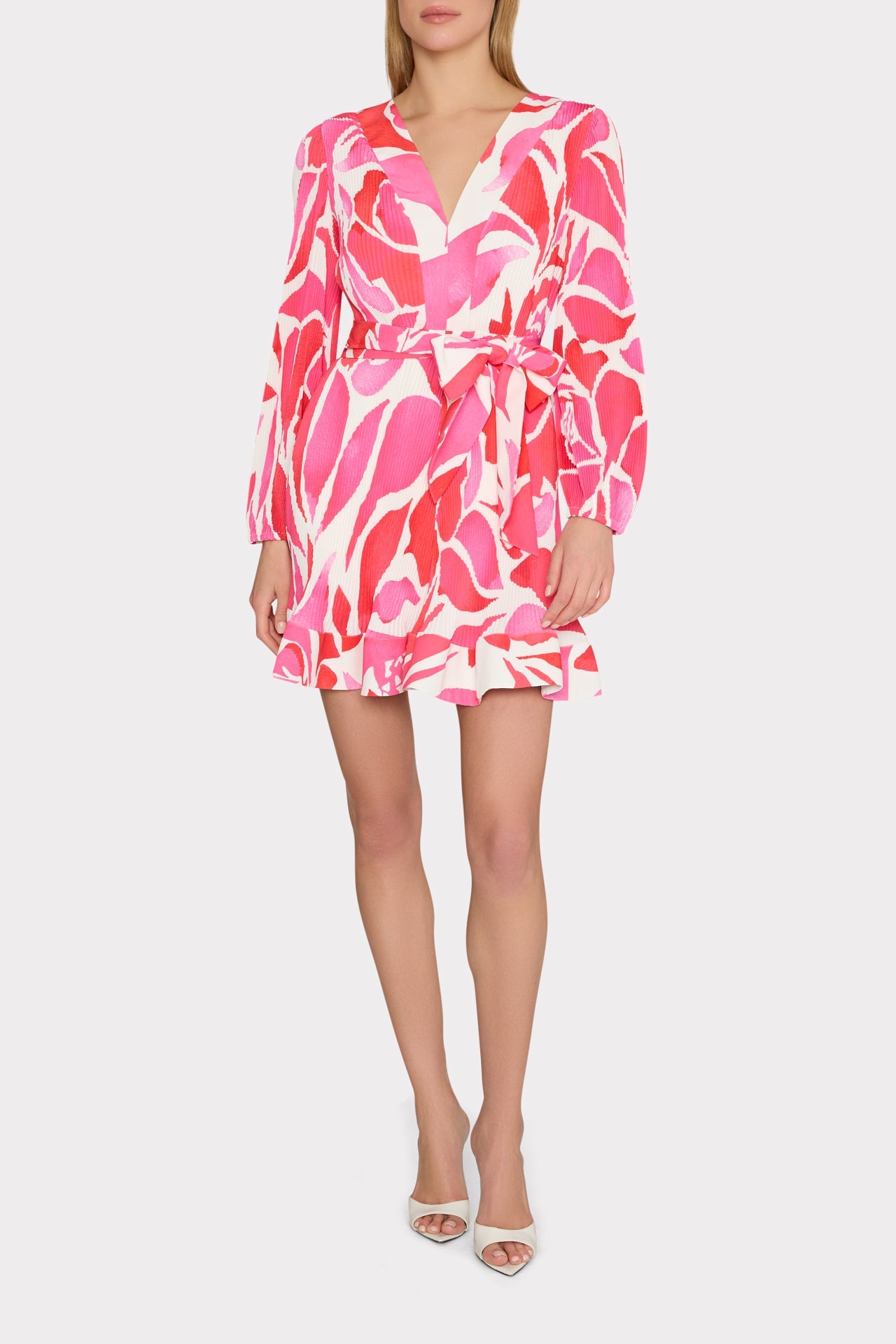 Liv Dream Rose Pleated Dress - Magenta Multi