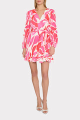 Liv Dream Rose Pleated Dress - Magenta Multi