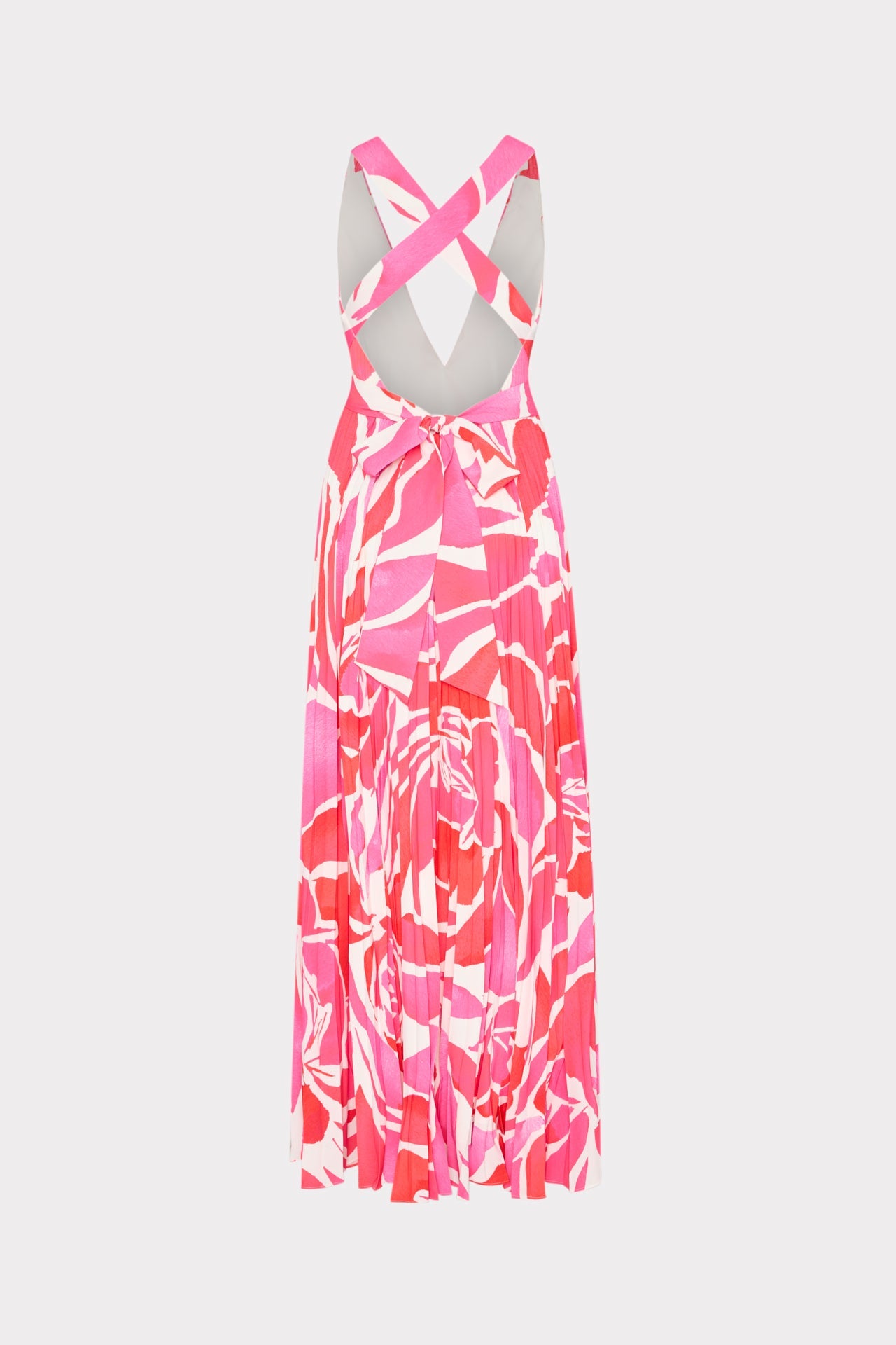 Oria Dream Rose Pleated Dress - Magenta Multi