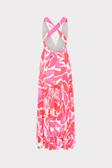 Oria Dream Rose Pleated Dress - Magenta Multi