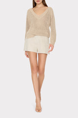 Linen Pleated Shorts - Natural