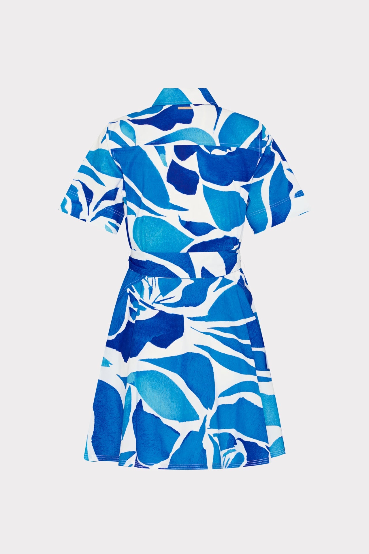 Dream Rose Poplin Mini Dress - Teal Blue Multi