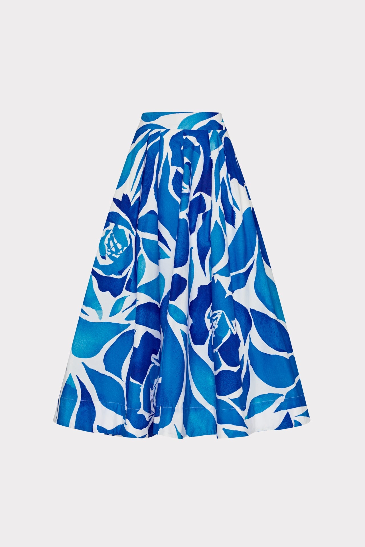 Juliet Dream Rose Midi Skirt - Teal Blue Multi