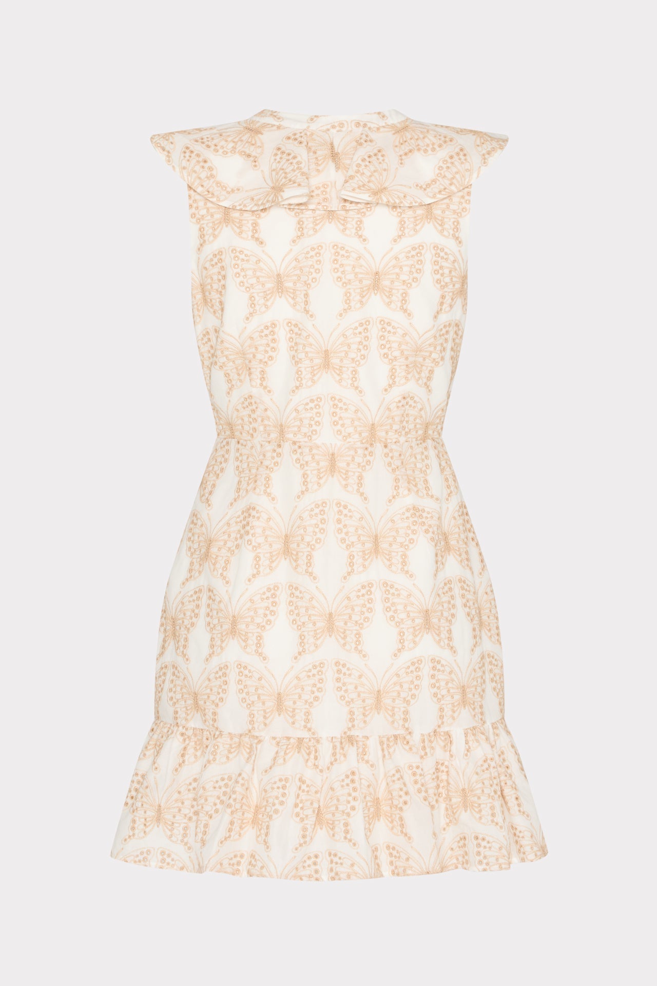 Novi Butterfly Eyelet Wrap Dress - White/Tan