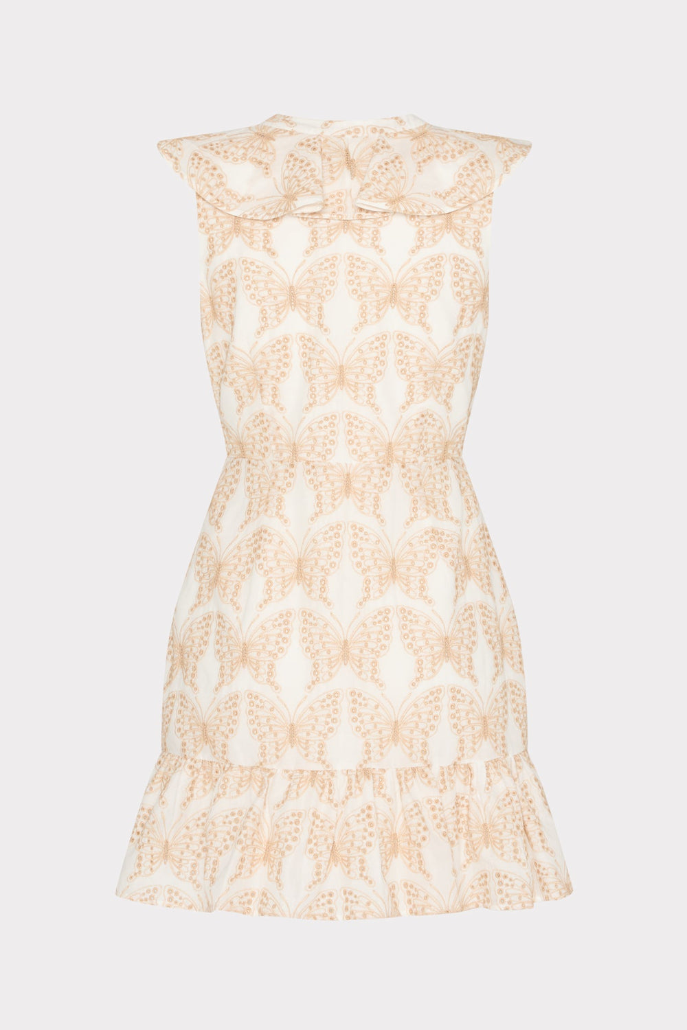 Novi Butterfly Eyelet Wrap Dress - White/Tan