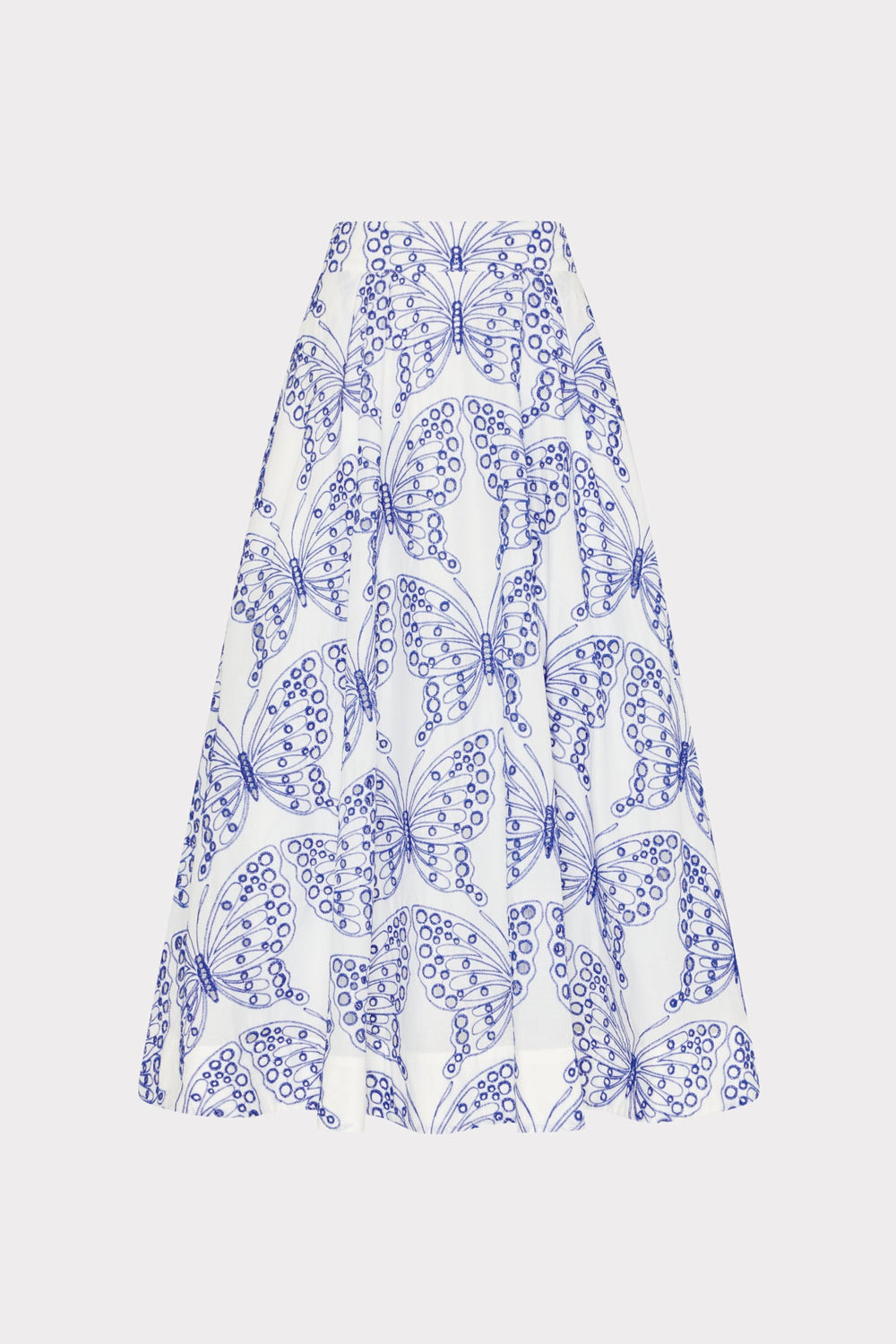 Butterfly Eyelet Skirt - White/Blue