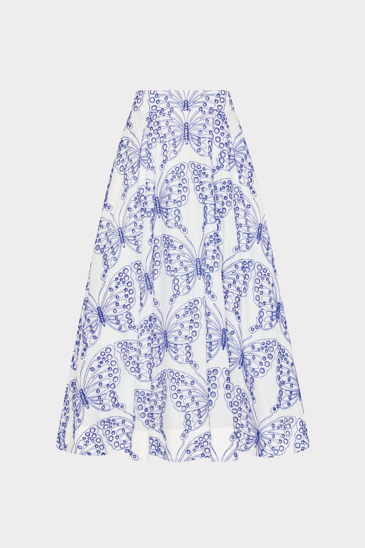 Butterfly Eyelet Skirt - White/Blue