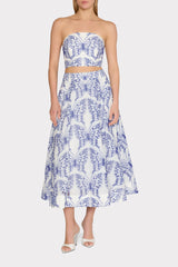 Butterfly Eyelet Skirt - White/Blue