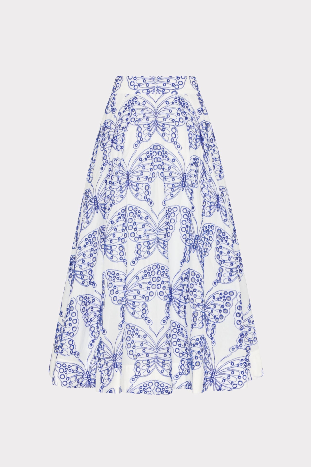 Butterfly Eyelet Skirt - White/Blue