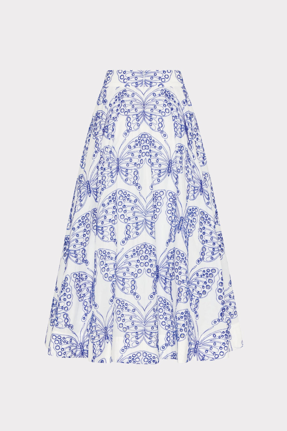 Butterfly Eyelet Skirt - White/Blue