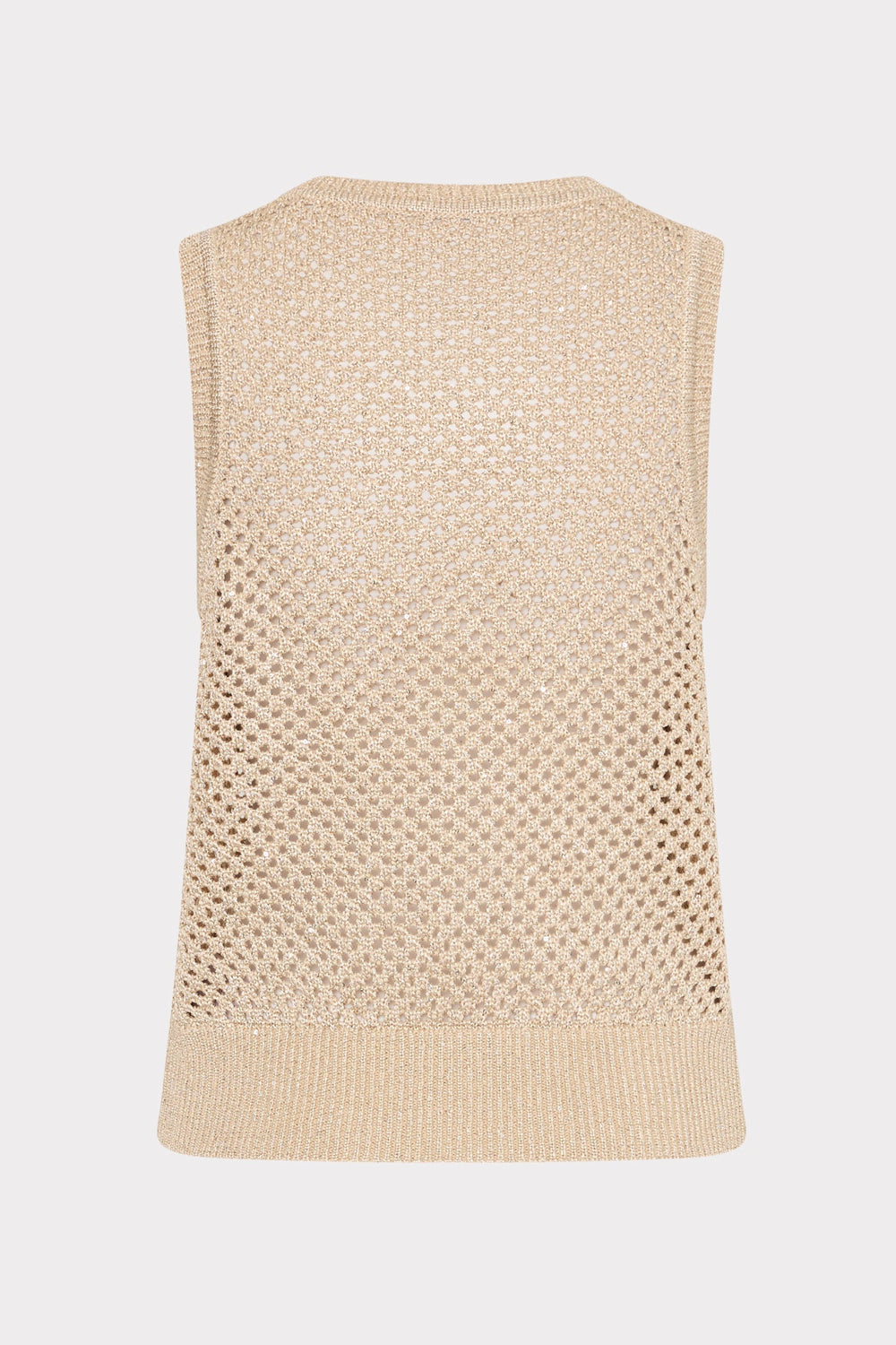 Sequin Mesh Shell Sweater - Beige