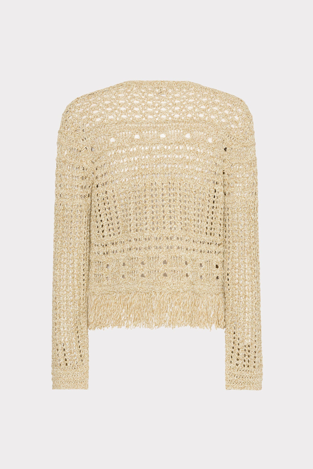 Beaded Fringe Knit Cardigan - Beige Multi