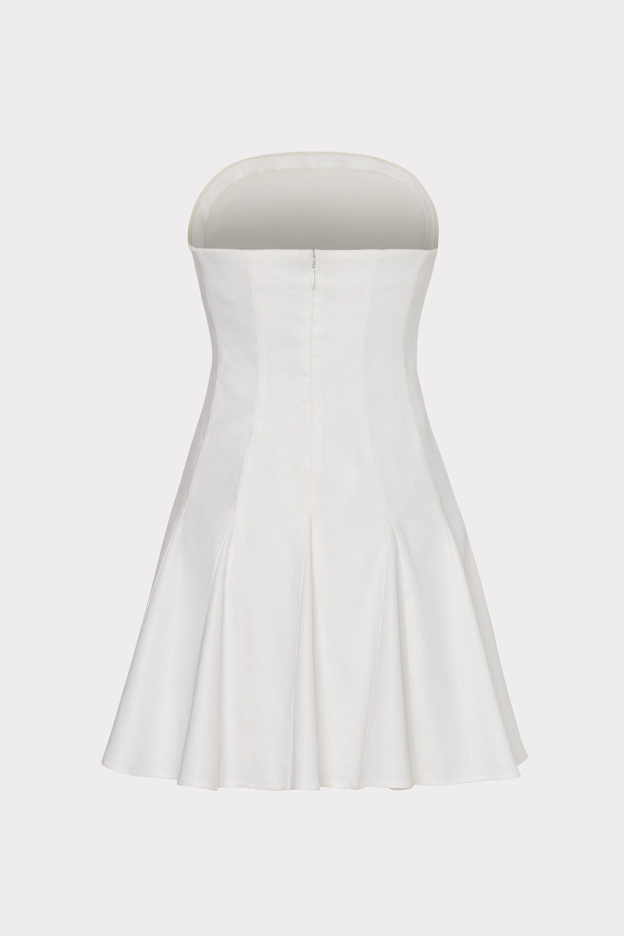 Cameron Solid Linen Strapless Dress - White