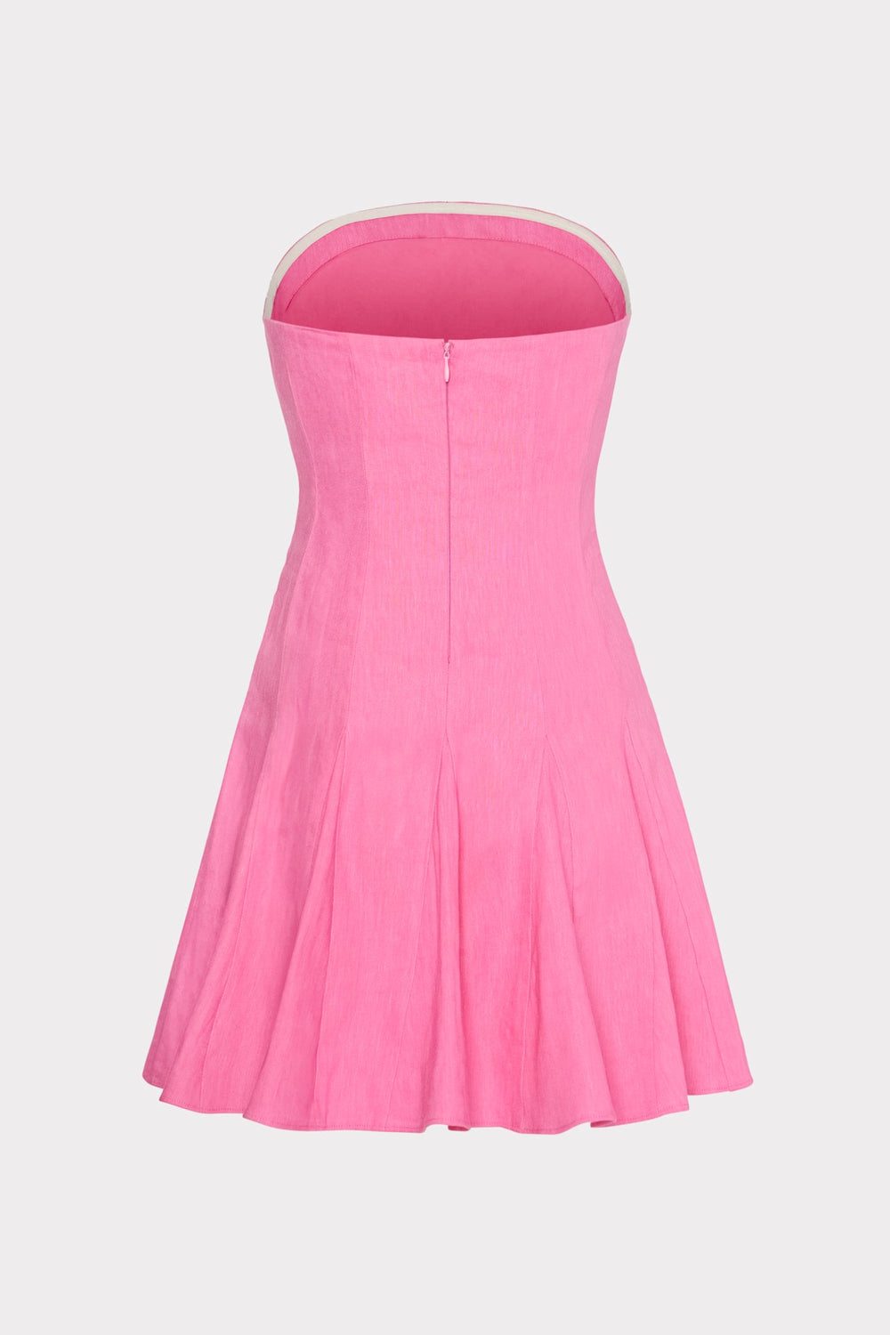 Cameron Solid Linen Strapless Dress - Pink