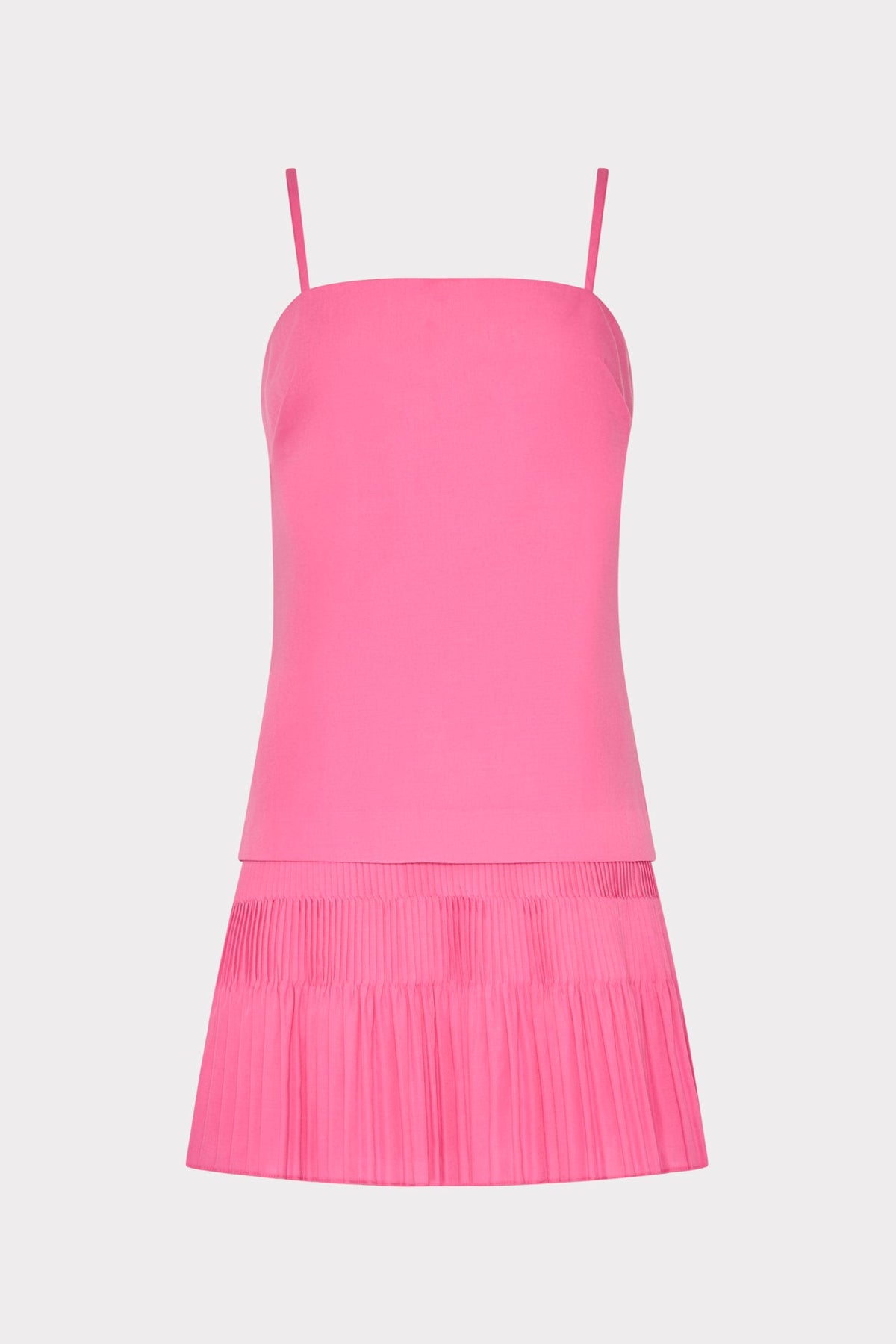 Nola Poplin Pleated Combo Mini Dress - Pink