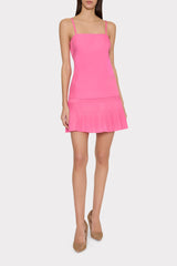 Nola Poplin Pleated Combo Mini Dress - Pink