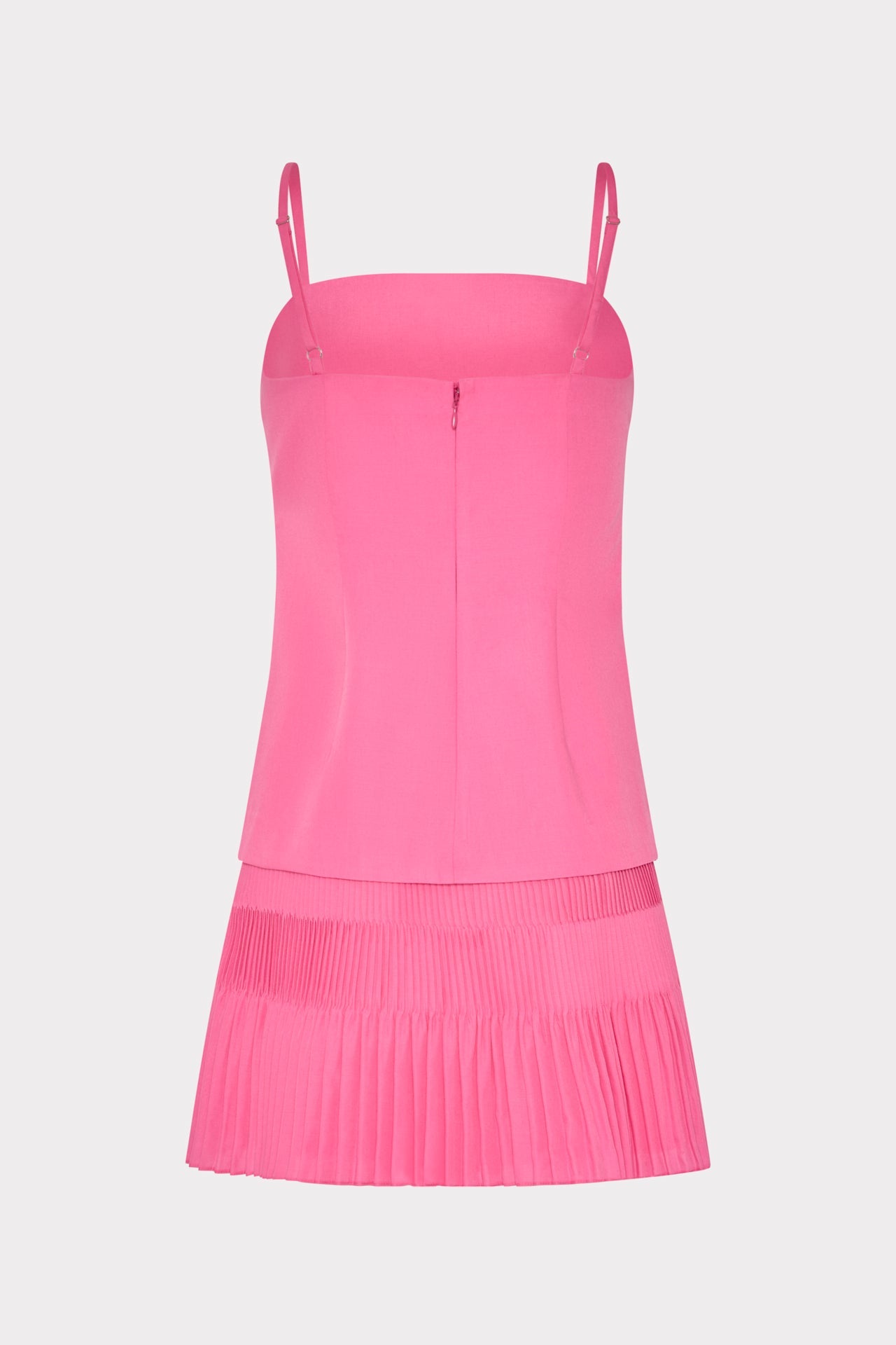 Nola Poplin Pleated Combo Mini Dress - Pink