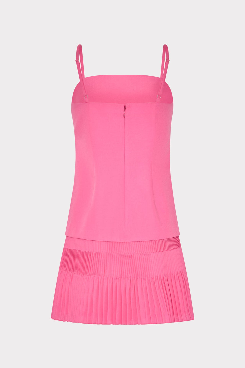 Nola Poplin Pleated Combo Mini Dress - Pink