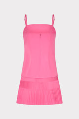 Nola Poplin Pleated Combo Mini Dress - Pink