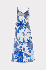 Norma Brushwork Floral Poplin Wrap Dress - Blue Multi