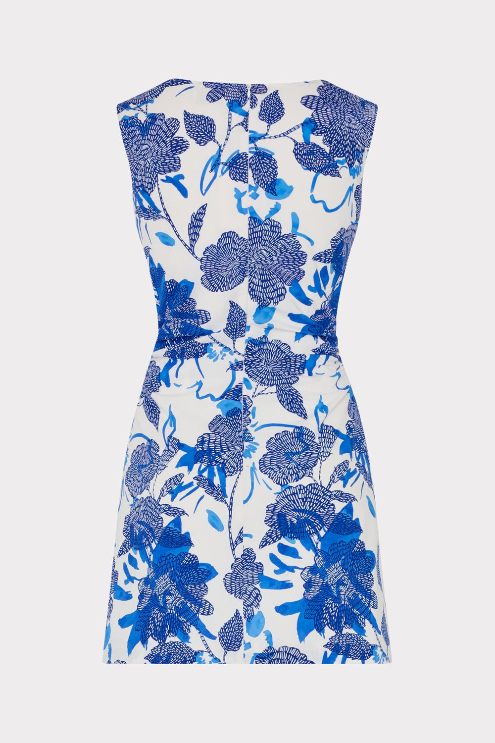 Novella Brushwork Floral Poplin Mini Dress - Blue Multi
