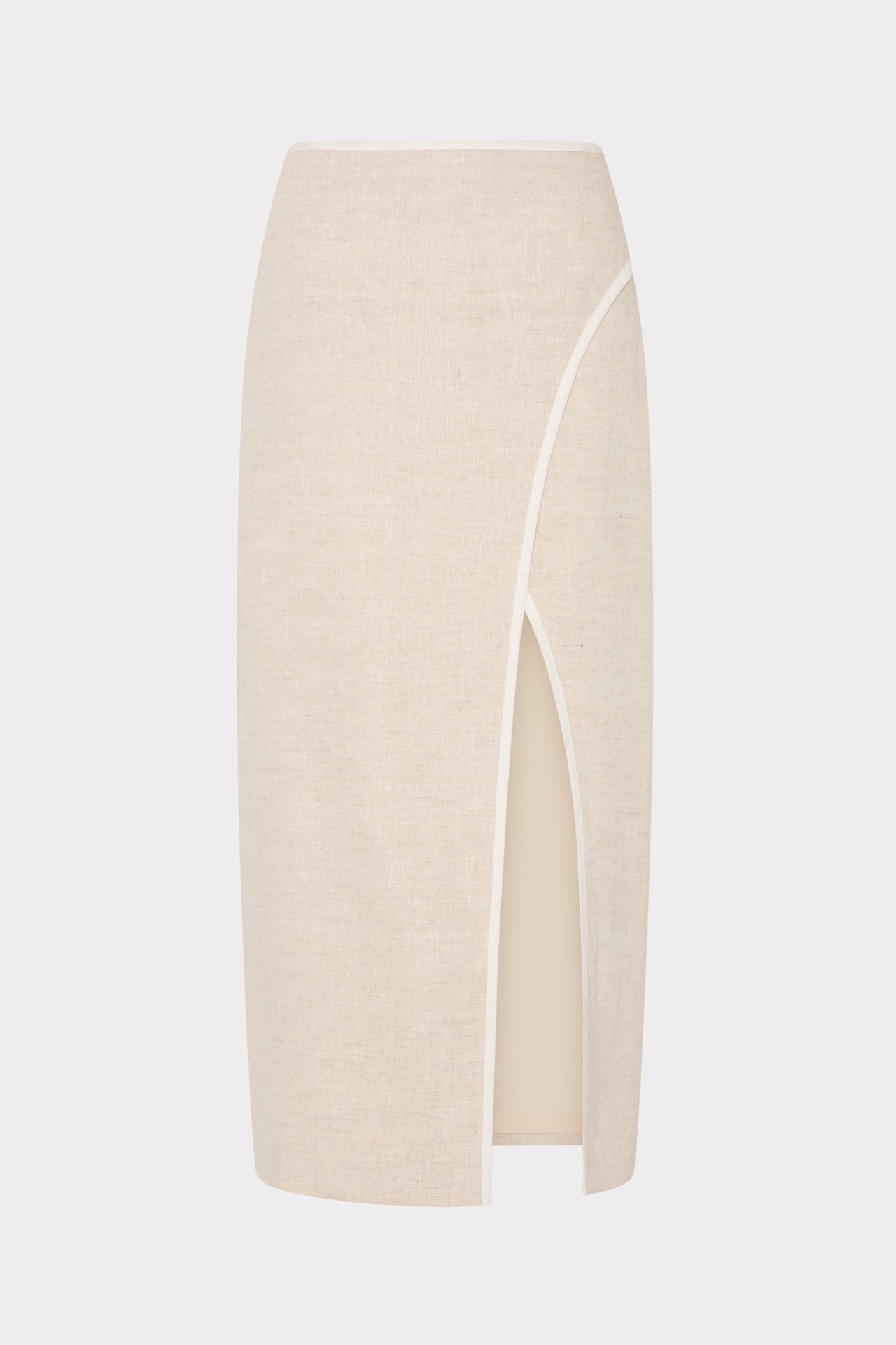 Neriya Linen Contrast Skirt - Natural/White
